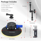 UTEBIT 6" Suction Cup Camera Mount with Ball Head Magic Arm, Metal Suction Cup Mount on Car Windshield Dash for Camera/Phone Holder, 1/4" Screw Action Camera Mount for DJI Action 5 Pro/4, Insta360 x5