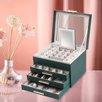 BOOVO Clear Lid Jewelry Box,4 Layers Jewelry Organizer Large Jewelry Storage Box with 3 Drawers,Jewelry Holder Organzier of R