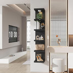 6-Tier Wall Shelf Unit with USB Rechargeable Led Light (Remote Controlled),Versatile Floating Display Shelves,Lack Style Wall
