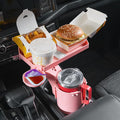 JoyTutus Cup Holder Tray for Car, Car Cup Holder Expander with 360°Rotation Tray, Large Cup Drink Holder Fit for Yeti/Hydro Flask, Detachable Food Tray Table, Pink Car Accessories