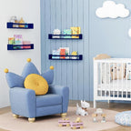 Forbena Wall Book Shelf Organizer for Kids Room Set of 4, Large Floating Book Shelves for Boy Nursery Wall Deocr, 24 Inches W