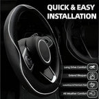 NBTEPEM 6 PCS Car Steering Wheel Cover Set, Microfiber Leather Steering Wheel Covers Universal 14.5-15 inch, Center Console Cover, Seat Belt Cushion, Cup Holder Coaster, Car Accessories Set White