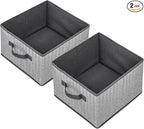 Storage Baskets, 11-Inch Woven Fabric Bins, Storage Cubes with Reinforced Handles, Organizer Bins for Closet Shelves, Foldabl