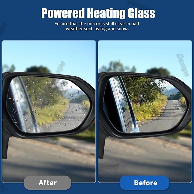 Passenger Side Mirror Assembly Compatible with Toyota Corolla 2020-2025 Heated with Turn Signal, Blind Spot Monitor, Power Adjustable Replace TO1321395, 8791012F90 Black (7Pin Right)