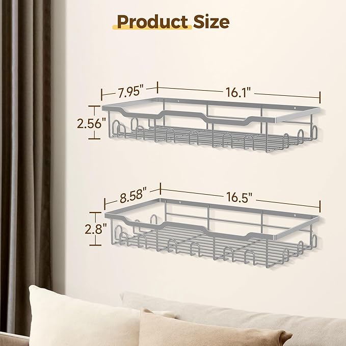 Nicetree Hat Racks for Baseball Caps Wall - Metal Hat Organizer for 48 Baseball Caps Holder, 2 Pack Hat Storage Organizer for