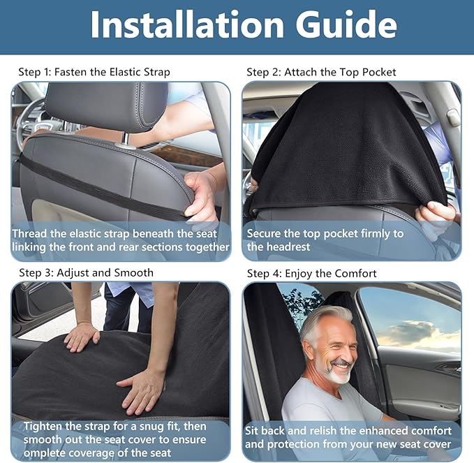 Towel Car Seat Covers - Super Absorbent Front Seat Protectors for Gym, Pets & Travel | Quick-Dry Towel Fabric | Universal Non