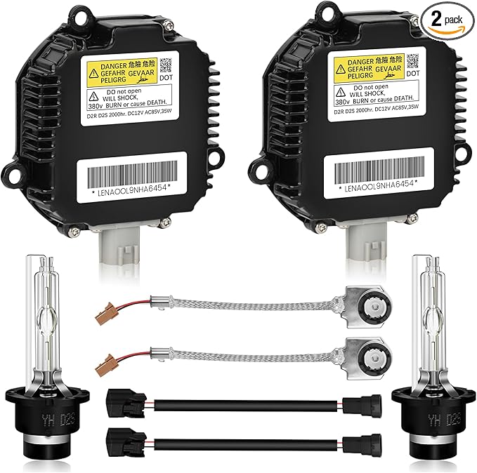2 Sets HID Headlight Ballast W/Igniter & D2S Bulb for Nissan Altima,350Z,Maxima,Murano,Rogue,for Infiniti G35,G37,FX35,Replac