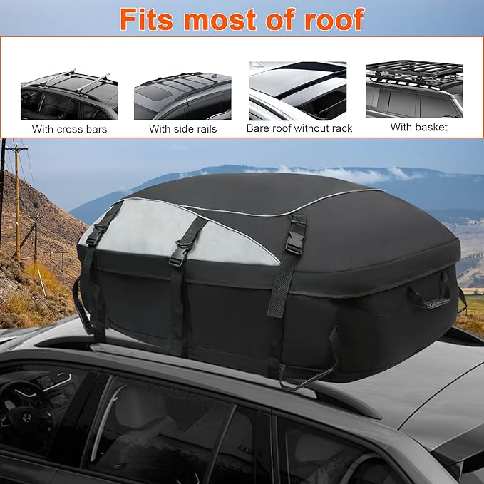 Car Rooftop Cargo Carrier Bag Waterproof Duty- Car Roof Top Carrier ， Roof Top Carrying Bags 20.5 Cubic Feet