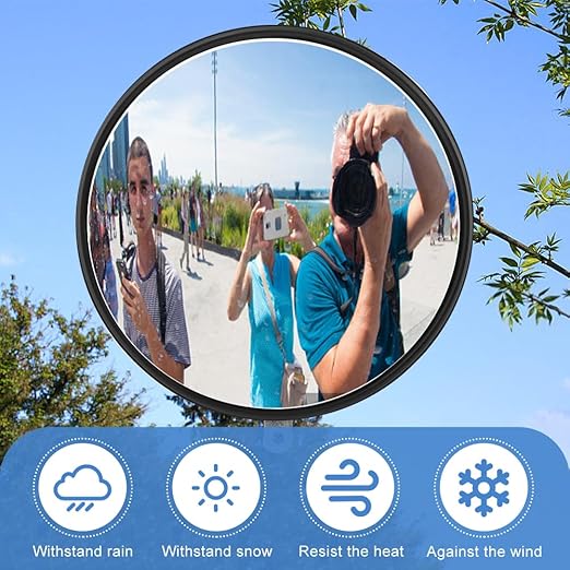 12" Acrylic Convex Mirror Convex Security Mirror, 12" Corner Security Blind Spot Mirrors, Traffic Garage Corner Mirrors, Adjustable Wide AngleMirrors for Indoor Outdoor