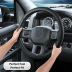 Steering Wheel Cover for Ram 1500, Car Steering Wheel Cover for Dodge Ram 1500 (2012-2018) 1500 Classic(2019-2023) 2500(2012-2018) 3500(2012-2018) 5500(2012-2018), Black