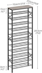 YATINEY 12 Tier Shoe Rack, Large Capacity Shoe Storage Organizer Holds 48 Pairs, Sturdy and Stable, for Entryway, Hallway, Cl