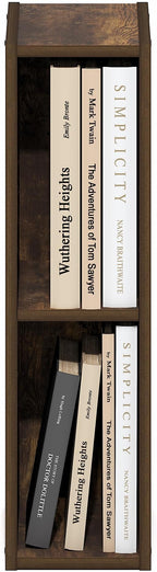 Furinno Fulda Book Shelf, 2-Tier Narrow Bookshelf, Bookcase with 6-in Width Storage Shelf, 9.3 x 5.9 x 21.2, for Living Room,
