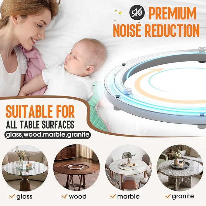 Heavy Duty Lazy Susan Turntable Bearing 12 Inch, 500lbs Capacity Rotating Swivel Plate for Round Table, Heavy Duty Swivel Bas
