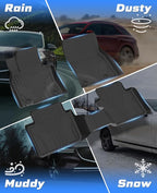 Sunsdrew Floor Mats for 2023-2025 2026 Mazda CX-50 (Not for Hybrid), All Weather Car Mats Front Rear 2 Rows Floor Liners CX50 Accessories TPE Rubber Raised Edge