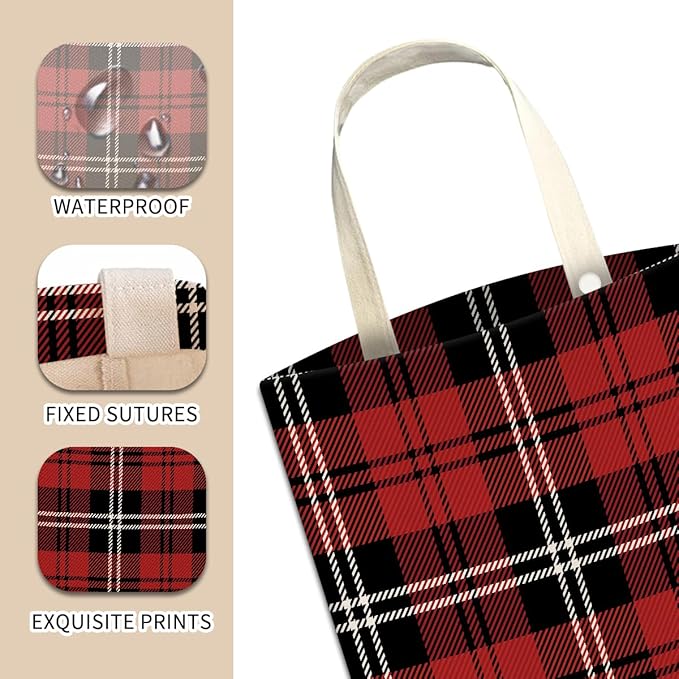 Car Trash Can, Hanging Car Organizer and Storage Bag, Trash Bin for Vehicle, Travelling, Camping Black and Red Checkerboard