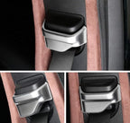 iJDMTOY Satin Silver Front Seat Belt Shoulder Height Adjustment Button Cover Trims Compatible with Mercedes W205 C-Class W213 E-Class X205 GLC-Class
