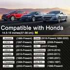 West Llama Carbon Fiber Car Steering Wheel Cover for Honda,Anti-Slip, Full Surround Breathable Leather Auto Protector(Black+R