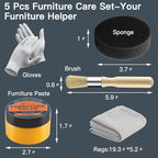 Furniture Salve with Beeswax & Orange Oil for Leather, Wood, Vinyl – 3-in-1 Polisher, Conditioner & Restorer for Couches, Tab