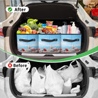Reusable Grocery Bags Heavy Duty Shopping Bags Foldable Large Tote Bags with Long Handles & Hard Bottom