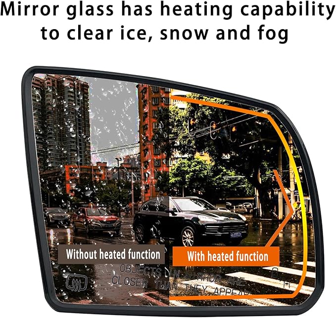 Passenger Side Heated Turn Signal And Blind Spot Detection Mirror Glass Replacement For 2008-2017 Toyota Sequoia 2007-2020 Toyota Tundra - Side Mirror With Rear Holder