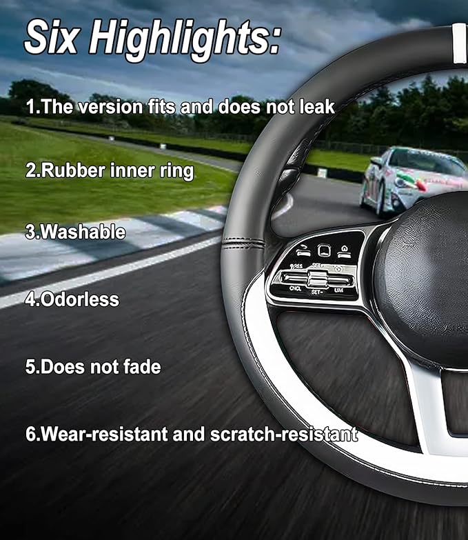 Custom fit for Lincoln Car Steering Wheel Cover, Nappa Leather Car Steering Wheel Cover Non-Slip Steering Wheel Cove-r, Designed for Lincoln Interior Accessories (Brown,for Lincoln)