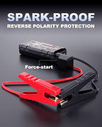 9 in 1 Jump Starter, 12V Jump Box Car Battery Jumper Starter Portable with 14 in 1 Protection Jumper Cables, LED Lights, LCD