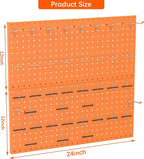 TORACK Metal Pegboard Wall Organizer 24" x 24" or 12" x 48", 70 PCS Tools Storage Pegboard for Garage, Modular Pegboard, Tool