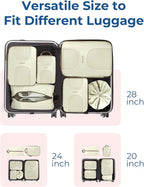 BAGSMART Compression Packing Cubes, 6 Set Packing Cubes for Suitcases, Lightweight Suitcases Organizers Bag Set & Compression