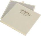 Fabric Storage Bins 6 Piece Set, Strong Poly-Woven Fabric, Sturdy Chipboard Sides, Grommet Front Handle, Stackable and Foldab