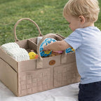 Baby Diaper Caddy Organizer for Nursery – Large Felt Storage Basket for Baby Essentials, Wipes & Diapers – Portable Nursery O