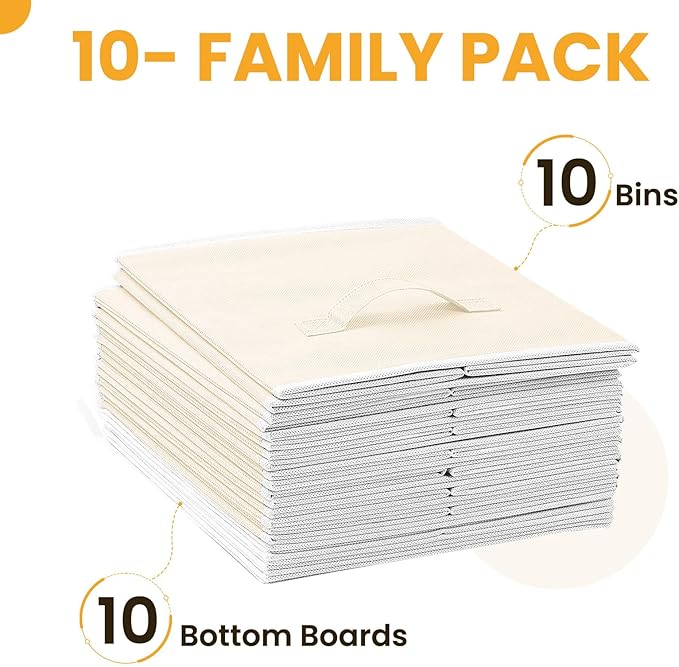 Criusia Large Storage Cubes, 13 Inch Cube Storage Bins for Shelves Closet Nursery Bedroom - 10 Pack Collapsible Storage Baske