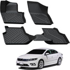 LASFIT Floor Mats for Volkswagen Jetta 2011 2012 2013 2014 2015 2016 2017 2018, All-Weather Protection TPE 1st & 2nd Row Car Mats for VW Jetta Accsessories, Super Duty, Easy to Clean, Black