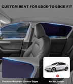 XCBYT Tesla Model Y Window Shades (2020–2024) - Static Cling Privacy Rear Side Window Covers, Clear Front Half Window Shades, Easy Install, No Residue (4 PCS)