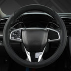 West Llama Customized Auto Car Steering Wheel Cover for Honda Civic, CR-Z, Insight, S2000,14-14.25inch(Black-Small Size)