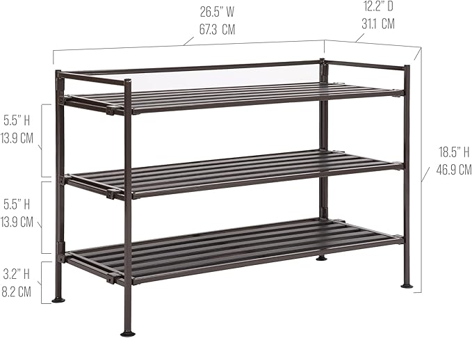 Seville Classics Sturdy Freestanding Storage Shelf for Bedroom, Closet, Entryway, Dorm Room Organizer Stackable Durable Metal