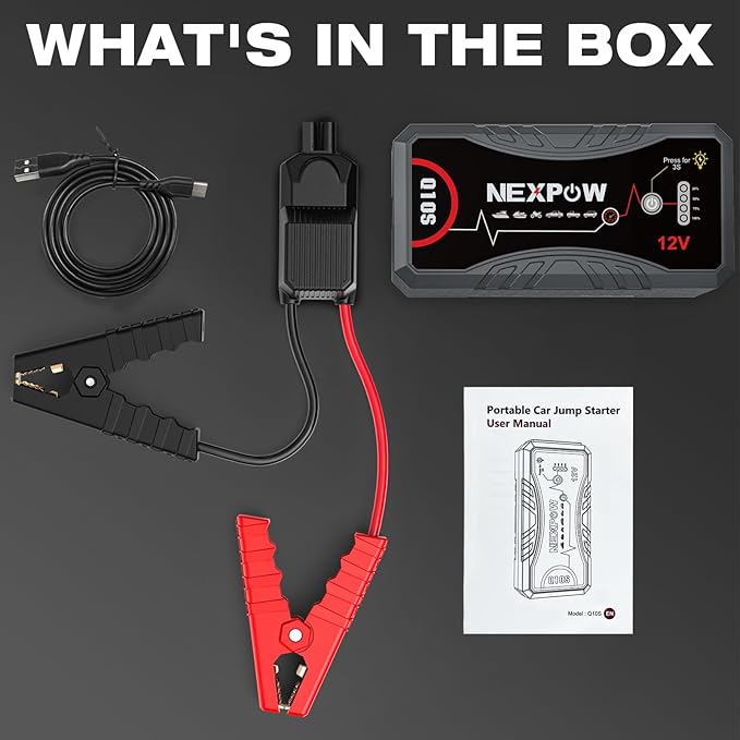NEXPOW Car Jump Starter 2026 Upgraded Car Battery Jump Starter Pack 3000A Peak for Up to 9.0L Gas and 7.0L Diesel Engine 12V