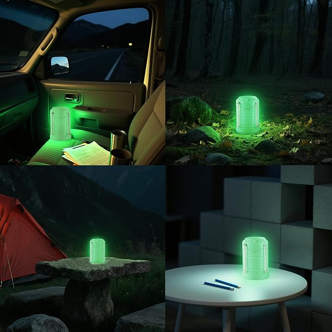 Lichamp LED Camping Lantern, 4 Pack Battery Powered Flashlight for Power Outages, Portable Collapsible Hanging Light Essentia
