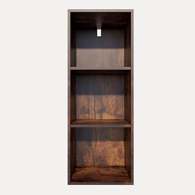 Book Shelf, 3 Cube Storage Organizer, Open Shelves Bookcase 9.3”x 11.8” x 31.4”, Bookshelf for Living Room, Bedroom, Home Off