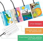 R. Nichols Landscapes Luggage Tag Set - Sturdy Waterproof Plastic Travel Labels for Baggage, Suitcases, Backpacks, and Diaper