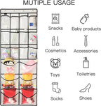 Extra Large Hanging Crystal Clear Over Door Shoe Organizers, Closet Shoe Organizer Shoe Rack Organizer Shoe Storage, 12+6Pock