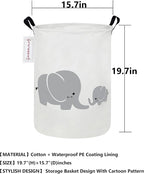 QUEENLALA Large Storage Basket,Laundry Hamper/Bathroom/Home Decor/Collapsible Round Storage Bin,Boys and Girls Hamper/Boxes/C