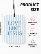 Inspirational Christian Car Air Freshener 4 Pcs, Blue Coquette Bow Religious Hanging Air Freshener for Cars Closet Drawer Boo