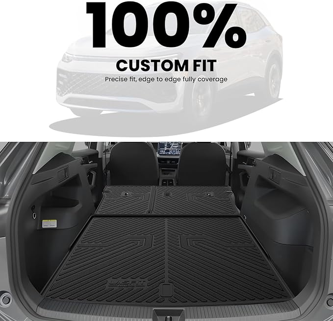 LASFIT Cargo Mat & Seatback Mat for Volkswagen Tiguan 2025-2026, Custom Fit All-Weather TPE Rubber Backrest & Trunk Mats for VW Tiguan Accessories, Waterproof, Easy to Clean, Black