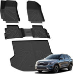 LASFIT Floor Mats & Cargo Mat for Kia Seltos 2026 2025 2024 (Not Fit SX), All Weather TPE Custom Fit Floor Liners 1st&2nd Row Full Set Car Mats Accessoires for Kia Seltos 2024-2026, Black