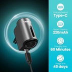 Featwell Car Air Freshener, Three Adjustable Modes Intelligent Aroma Diffuser, Rechargeable Car Diffuser Air Freshener, Grey