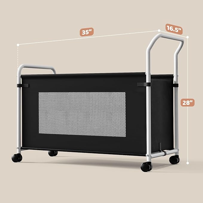 KEEGH Extra Large Toy Box for Kids with 360° Rotating Wheels, Heavy Duty Toy Chest for Boys and Girls, Toy Storage Organizer 