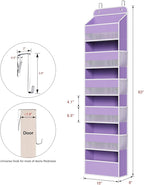 Univivi Over The Door Hanging Organizer with 6 Large Compartments and Mesh Windows, Over The Door Baby Clothes Organizer for 