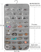 BB Brotrade Hanging Jewelry Organizer,Accessories Organizer,80 Pocket Organizer for Holding Jewelries