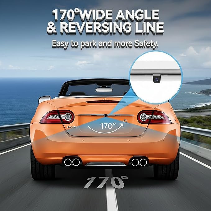 AHD 1080P Metal Backup Camera - IP69K Waterproof 170 Degree Wide Angle, Clear Night Vision Reverse Camera for Car Trucks SUV 