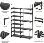 ROJASOP Shoe Rack Organizer, 8-Tier Metal Shoe Rack for Closet Entryway Garage, 26-32 Pairs Tall Shoe Boot Storage Shelf with